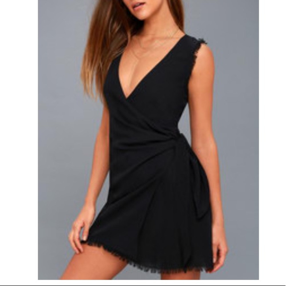 Lulus mini black wrap dress